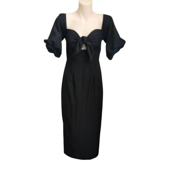 Petal & Pup Ophelia Front Knot Dress, Black - Size 6 - Picture 1 of 14